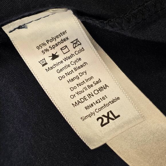 LuLaRoe Michelle Wrap Dress 2XL Navy Blue Solid Adjustable 3/4 Sleeve - Picture 5 of 10